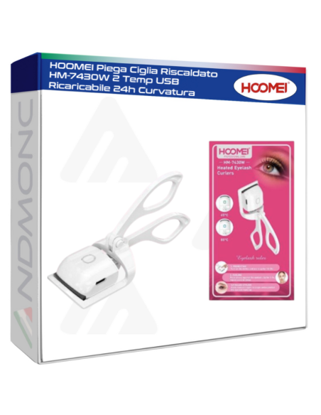 HOOMEI Piega Ciglia Riscaldato HM-7430W 2 Temp USB Ricaricabile 24h Curvatura