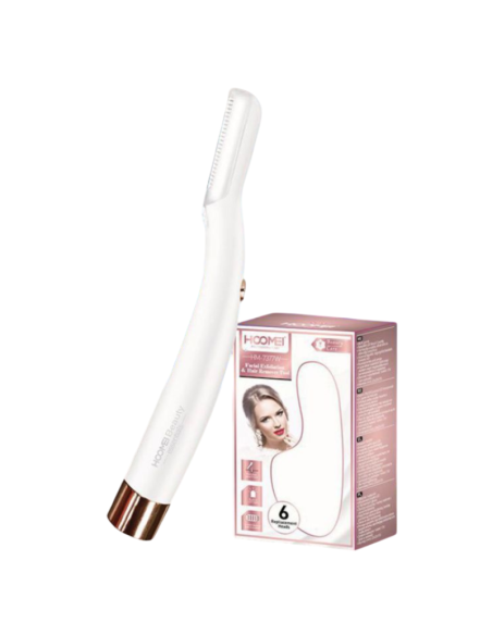 HOOMEI Esfoliatore Viso e Rimuovi Peli HM-7377W 6 Testine AAA (Non Incluse)
