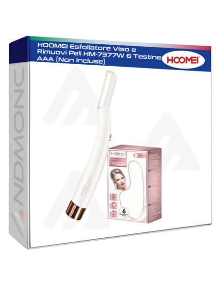 HOOMEI Esfoliatore Viso e Rimuovi Peli HM-7377W 6 Testine AAA (Non Incluse)