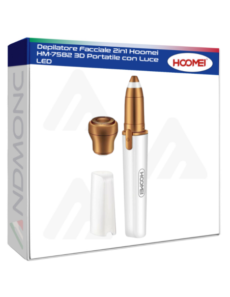 Depilatore Facciale 2in1 Hoomei HM-7582 3D Portatile con Luce LED