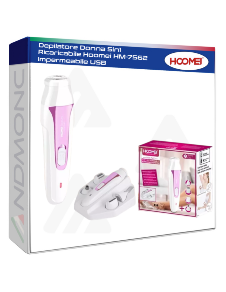 Depilatore Donna 5in1 Ricaricabile Hoomei HM-7562 Impermeabile USB