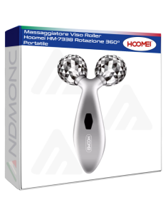Massaggiatore Viso Roller Hoomei HM-7338 Rotazione 360°...