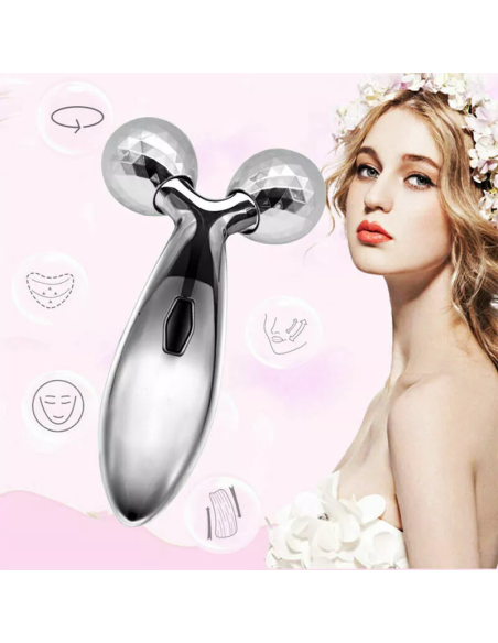 Massaggiatore Viso Roller Hoomei HM-7338 Rotazione 360° Portatile