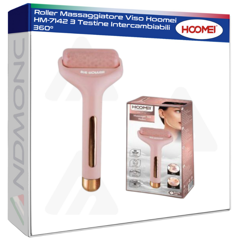 Roller Massaggiatore Viso Hoomei HM-7142 3 Testine Intercambiabili 360°
