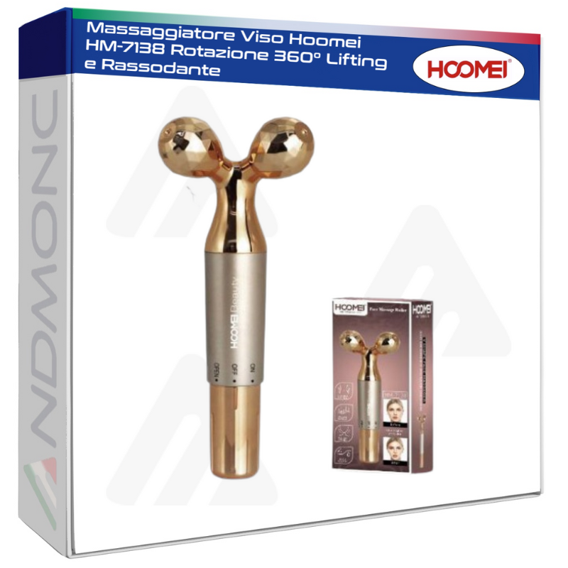 Massaggiatore Viso Hoomei HM-7138 Rotazione 360° Lifting e Rassodante