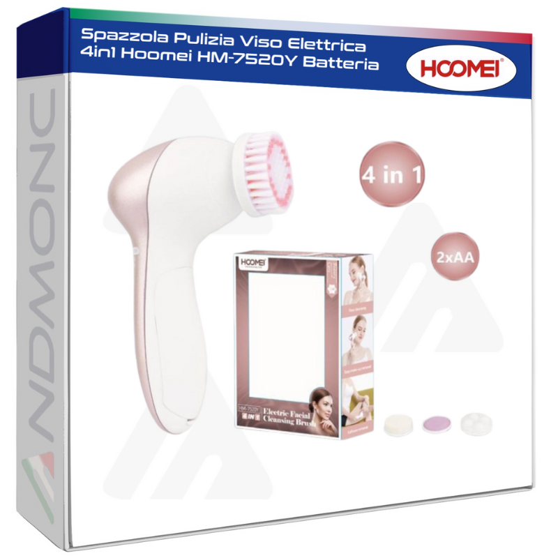 Spazzola Pulizia Viso Elettrica 4in1 Hoomei HM-7520Y Batteria