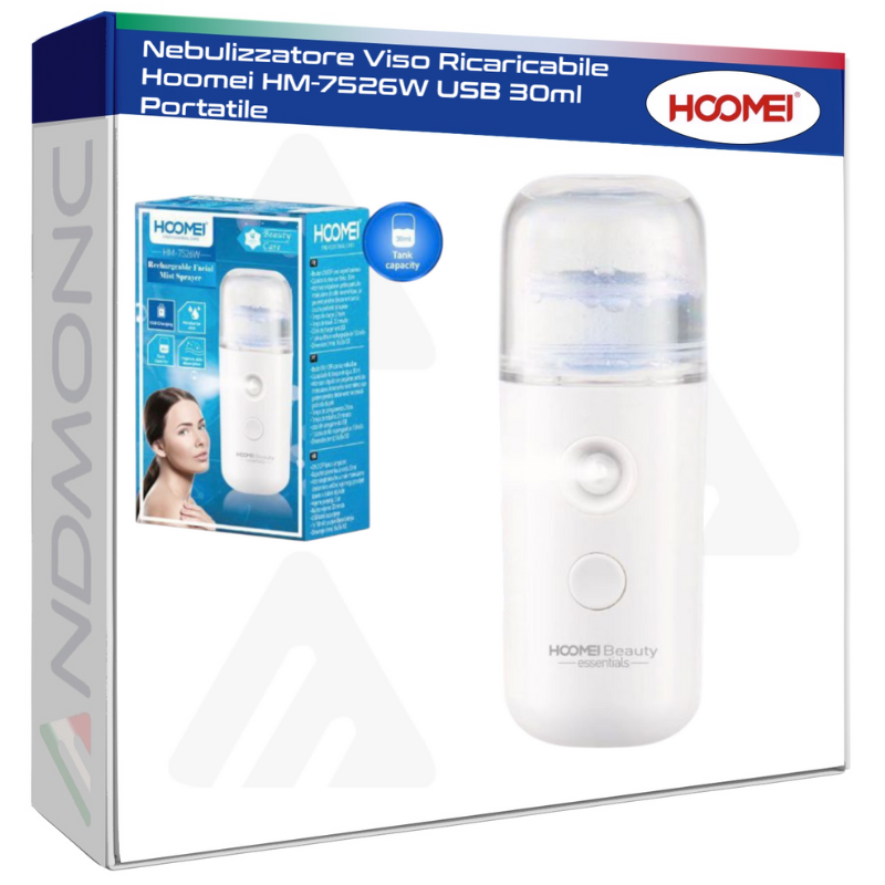 Nebulizzatore Viso Ricaricabile Hoomei HM-7526W USB 30ml Portatile