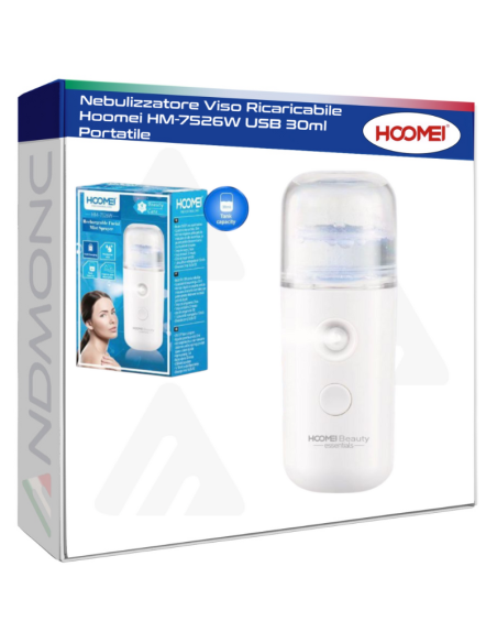 Nebulizzatore Viso Ricaricabile Hoomei HM-7526W USB 30ml Portatile