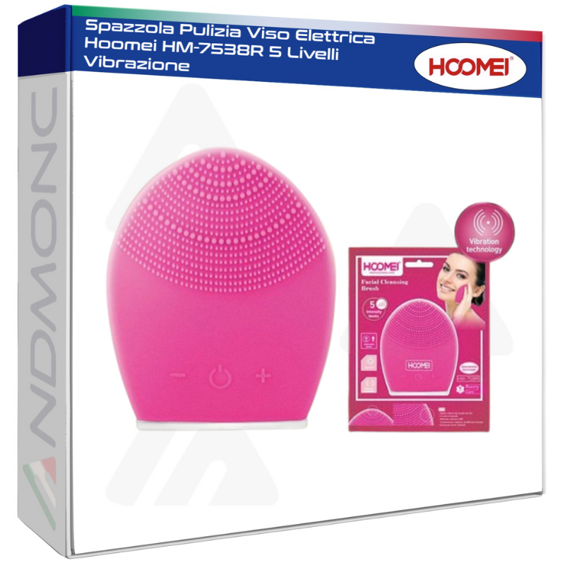 Spazzola Pulizia Viso Elettrica Hoomei HM-7538R 5 Livelli Vibrazione