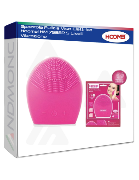 Spazzola Pulizia Viso Elettrica Hoomei HM-7538R 5 Livelli Vibrazione