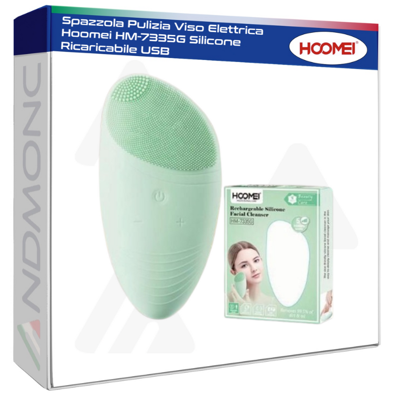 Spazzola Pulizia Viso Elettrica Hoomei HM-7335G Silicone Ricaricabile USB