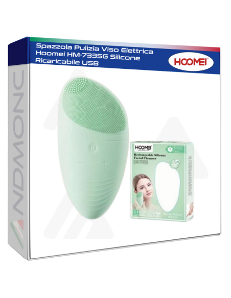 Spazzola Pulizia Viso Elettrica Hoomei HM-7335G Silicone Ricaricabile USB