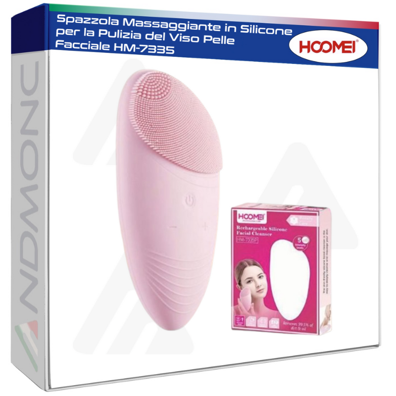 Spazzola Massaggiante in Silicone per la Pulizia del Viso Pelle Facciale HM-7335