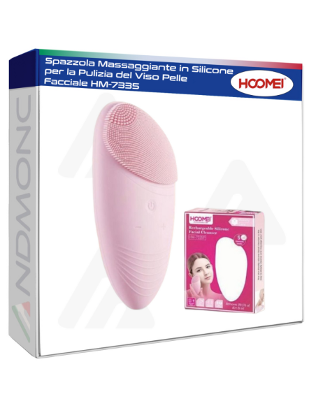 Spazzola Massaggiante in Silicone per la Pulizia del Viso Pelle Facciale HM-7335