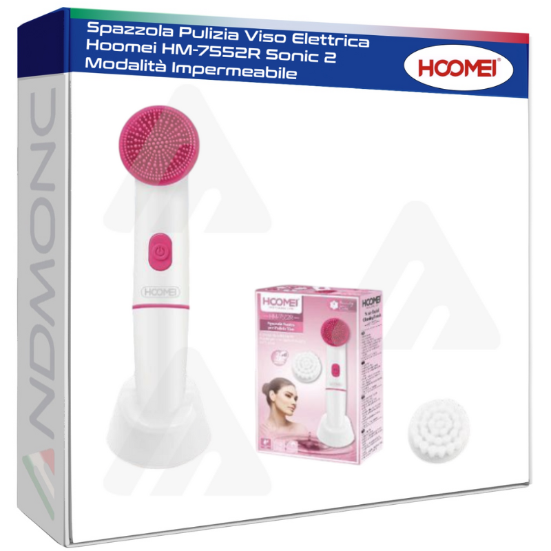 Spazzola Pulizia Viso Elettrica Hoomei HM-7552R Sonic 2 Modalità Impermeabile