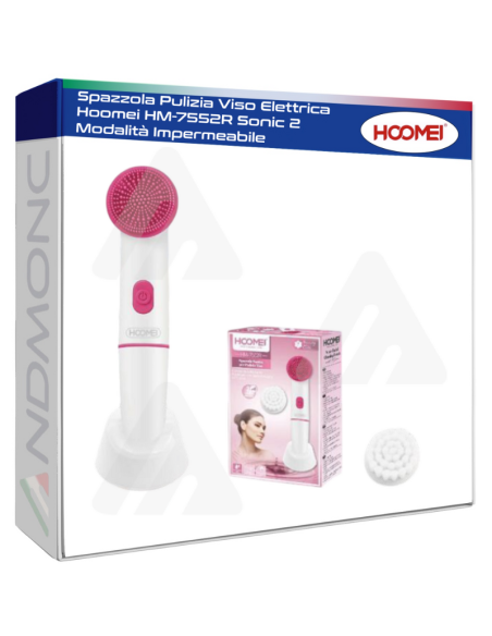 Spazzola Pulizia Viso Elettrica Hoomei HM-7552R Sonic 2 Modalità Impermeabile
