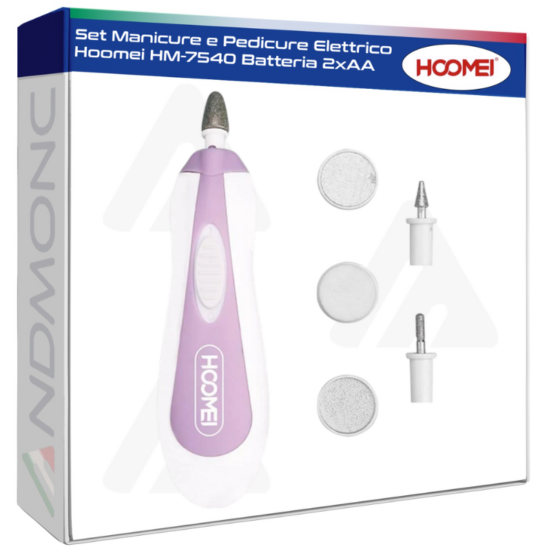 Set Manicure e Pedicure Elettrico Hoomei HM-7540 Batteria 2xAA