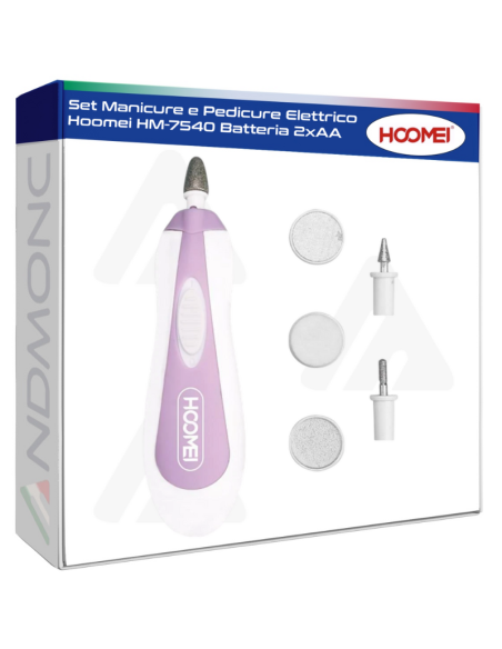 Set Manicure e Pedicure Elettrico Hoomei HM-7540 Batteria 2xAA