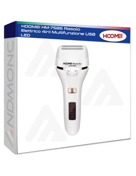 HOOMEI HM-7586 Rasoio Elettrico 4in1 Multifunzione USB LED