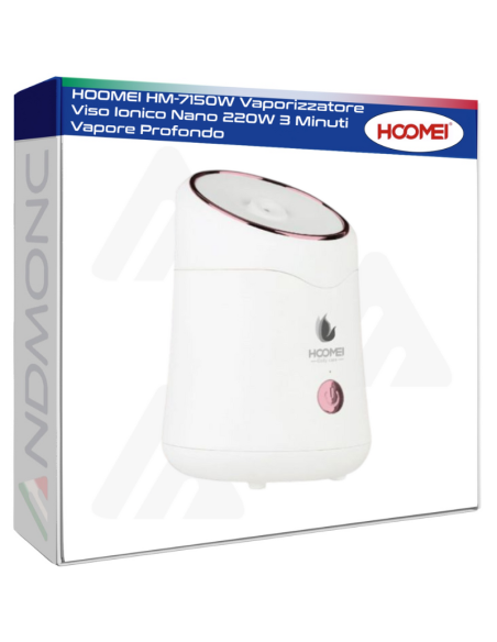 HOOMEI HM-7150W Vaporizzatore Viso Ionico Nano 220W 3 Minuti Vapore Profondo