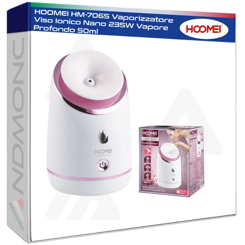 HOOMEI HM-7065 Vaporizzatore Viso Ionico Nano 235W Vapore Profondo 50ml