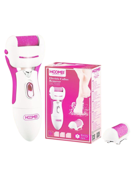 HOOMEI HM-7528R Rimuovi Calli Elettrico Wet&Dry 2 Rulli Batteria 2xAA