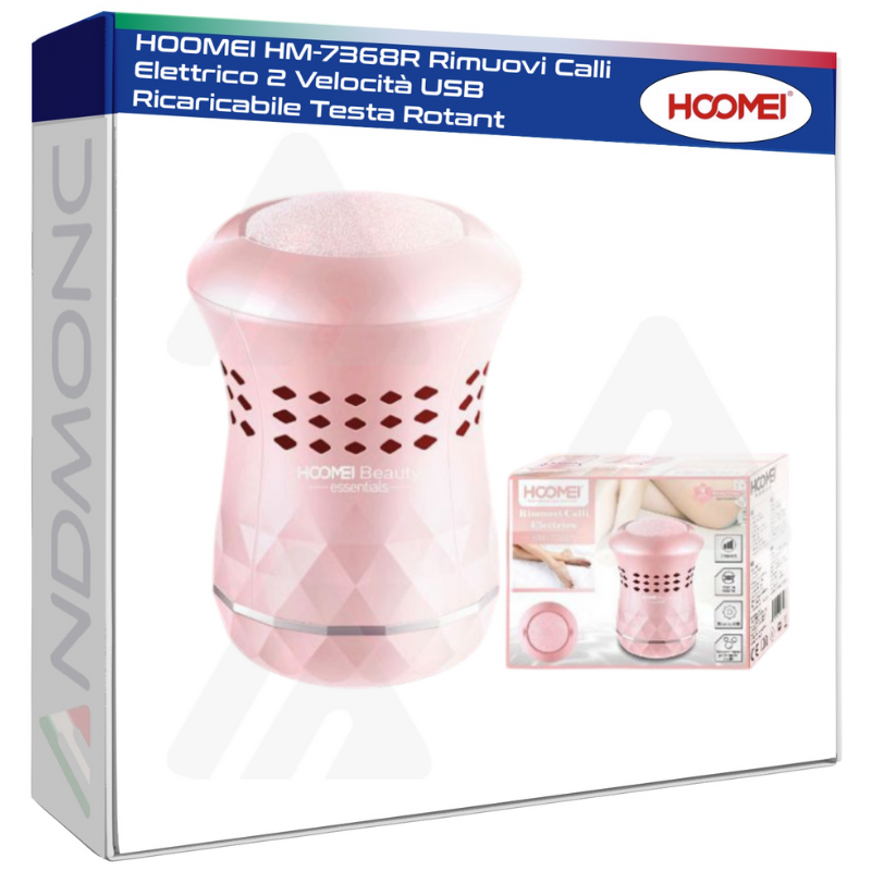 HOOMEI HM-7368R Rimuovi Calli Elettrico 2 Velocità USB Ricaricabile Testa Rotant