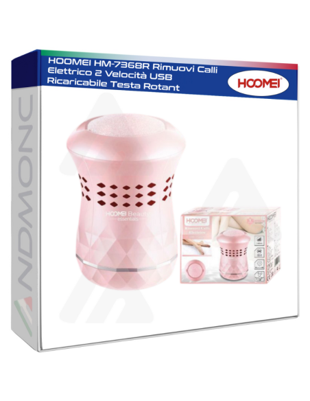 HOOMEI HM-7368R Rimuovi Calli Elettrico 2 Velocità USB Ricaricabile Testa Rotant