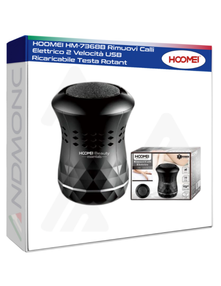 HOOMEI HM-7368B Rimuovi Calli Elettrico 2 Velocità USB Ricaricabile Testa Rotant
