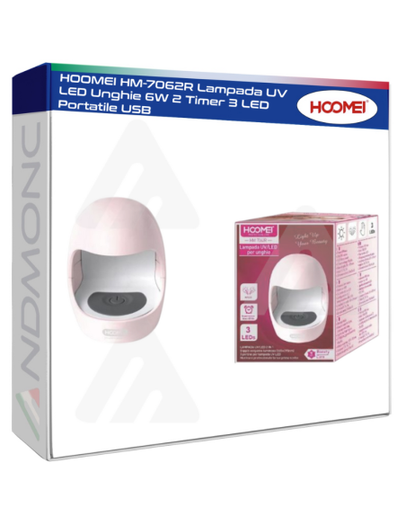 HOOMEI HM-7062R Lampada UV LED Unghie 6W 2 Timer 3 LED Portatile USB