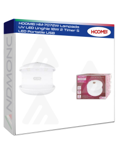 HOOMEI HM-7072W Lampada UV LED Unghie 18W 2 Timer 5 LED...