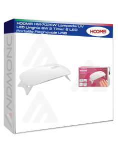 HOOMEI HM-7026W Lampada UV LED Unghie 6W 2 Timer 6 LED...