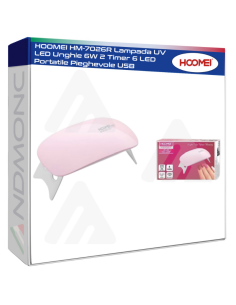 HOOMEI HM-7026R Lampada UV LED Unghie 6W 2 Timer 6 LED...