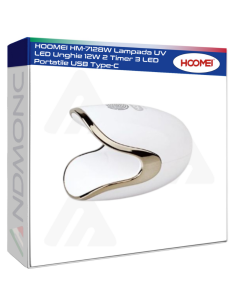 HOOMEI HM-7128W Lampada UV LED Unghie 12W 2 Timer 3 LED...