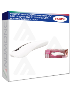 HOOMEI HM-7076W Lampada UV LED Unghie 18W 2 Timer 5 LED...