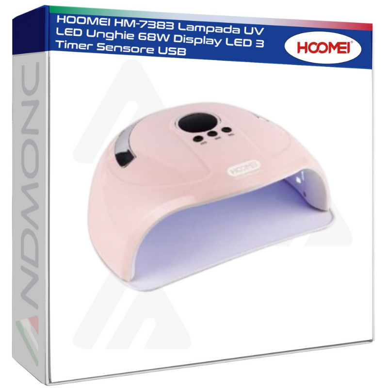 HOOMEI HM-7383 Lampada UV LED Unghie 68W Display LED 3 Timer Sensore USB