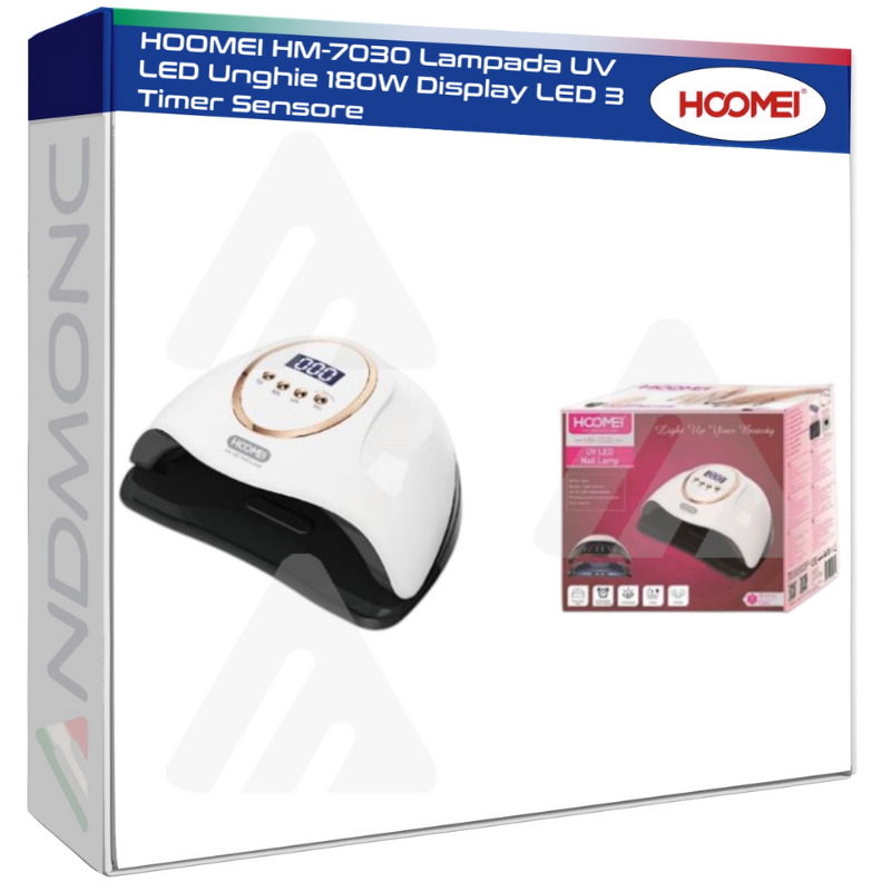 HOOMEI HM-7030 Lampada UV LED Unghie 180W Display LED 3 Timer Sensore