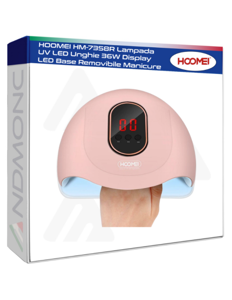 HOOMEI HM-7358R Lampada UV LED Unghie 36W Display LED Base Removibile Manicure