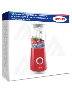 HOOMEI HM-6738R Frullatore 400ml 170W 4 Lame Acciaio Inox...