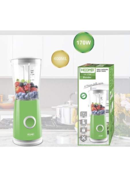 HOOMEI HM-6738G Frullatore 400ml 170W 4 Lame Acciaio Inox Funzione Pulse