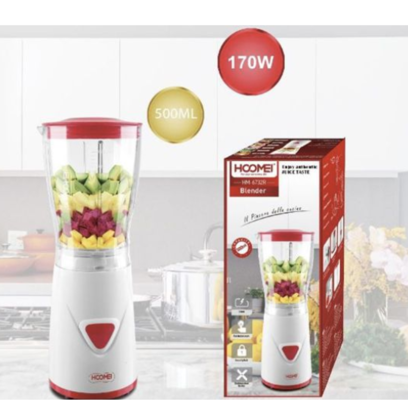 HOOMEI HM-6732R Frullatore 500ml 170W 4 Lame...