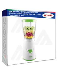 HOOMEI HM-6732G Frullatore 500ml 170W 4 Lame Acciaio Inox...