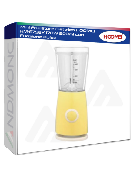 Mini Frullatore Elettrico HOOMEI HM-6756Y 170W 500ml con Funzione Pulse