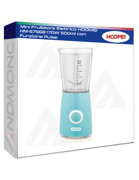 Mini Frullatore Elettrico HOOMEI HM-6756B 170W 500ml con Funzione Pulse