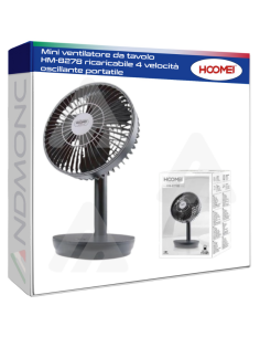 Mini ventilatore da tavolo HM-8278 ricaricabile 4...