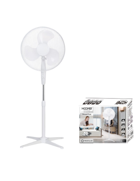 Ventilatore a Piantana, 50W, altezza regolabile max 125cm, 3 velocità, HM-8652W-2