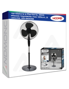 Ventilatore a Piantana, 45W, altezza regolabile max...