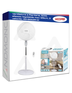 Ventilatore a Piantana, 50W, altezza regolabile max...