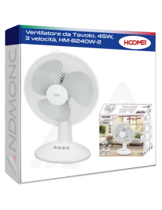 Ventilatore da Tavolo, 45W, 3 velocità, HM-8240W-2