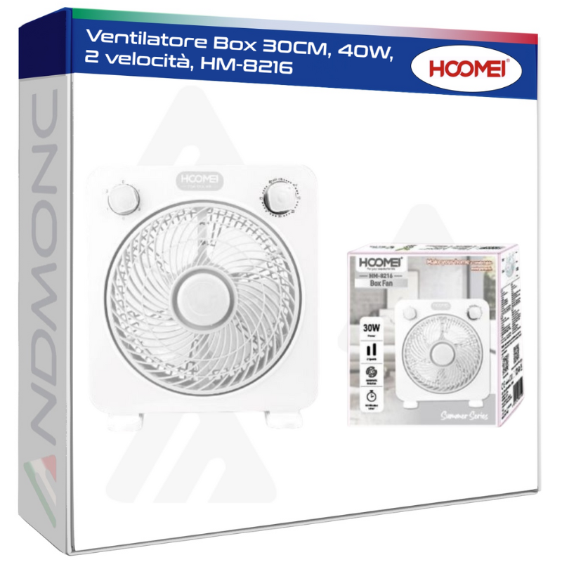 Ventilatore Box 30CM, 40W, 2 velocità, HM-8216